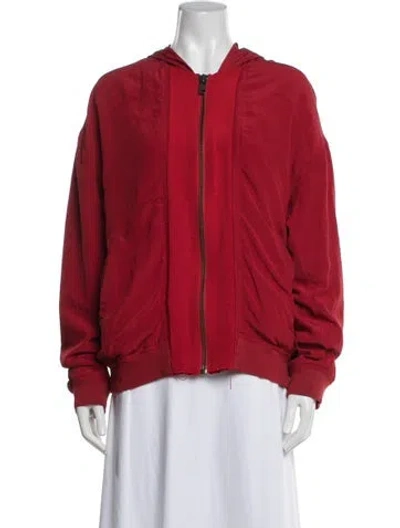 Pre-owned Haider Ackermann Silk Bomber Jacket In Red