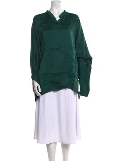Pre-owned Haider Ackermann Silk Cowl Neck Sweatshirt W/ Tags In Green