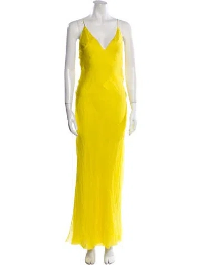Pre-owned Haider Ackermann Silk Knee-length Dress In Yellow