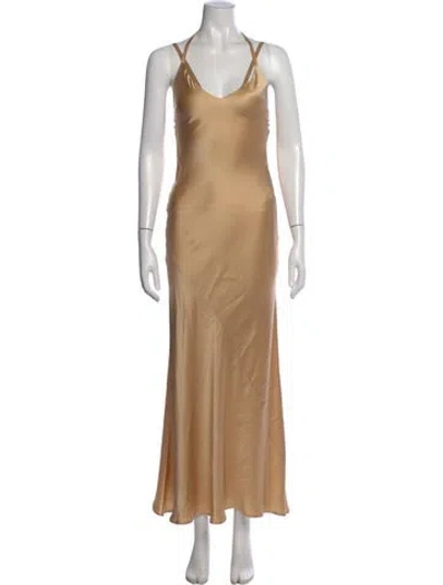 Pre-owned Haider Ackermann Silk Long Dress In Gold