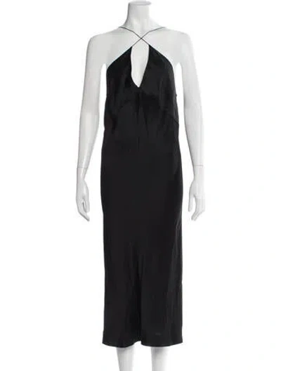 Pre-owned Haider Ackermann Silk Long Dress In Gray