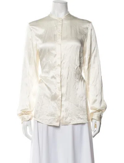 Pre-owned Haider Ackermann Silk Long Sleeve Top In Neutrals