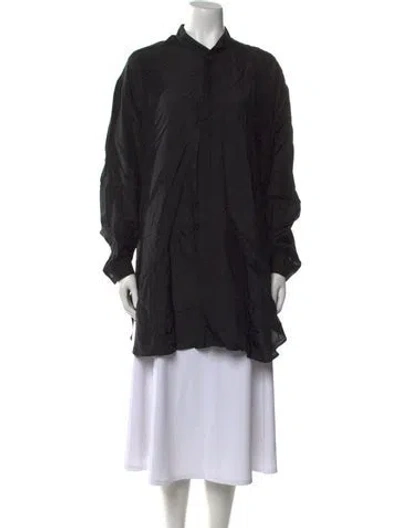 Pre-owned Haider Ackermann Silk Mock Neck Tunic In Black