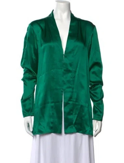 Pre-owned Haider Ackermann Silk Open Front Top In Green