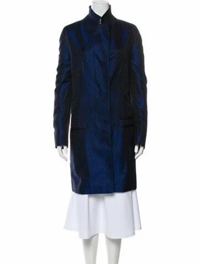 Pre-owned Haider Ackermann Silk Patterned Coat In Blue