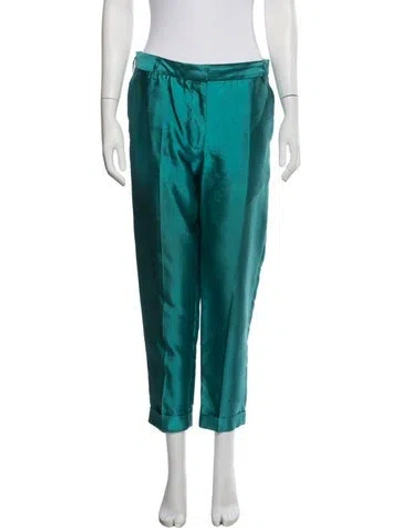 Pre-owned Haider Ackermann Silk Straight Leg Pants In Blue