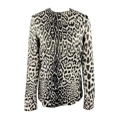 Pre-owned Haider Ackermann Silver & Black Leopard Print Silk Blend Blouse