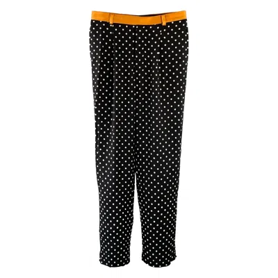 Pre-owned Haider Ackermann Size 30 Black White Polka Dot Viscose Silk Casual Pants