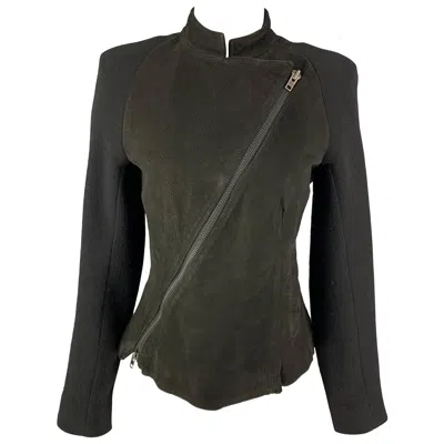 Pre-owned Haider Ackermann Size 4 Black Virgin Wool Blend Asymmetrical Raglan Jacket