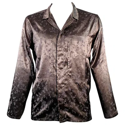 Pre-owned Haider Ackermann Size L Brown Jacquard Viscose Button Up Long Sleeve Shirt