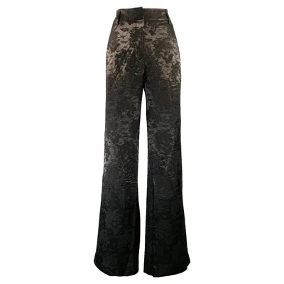 Pre-owned Haider Ackermann Size M Black Linen Silk Jacquard Low Rise Casual Pants