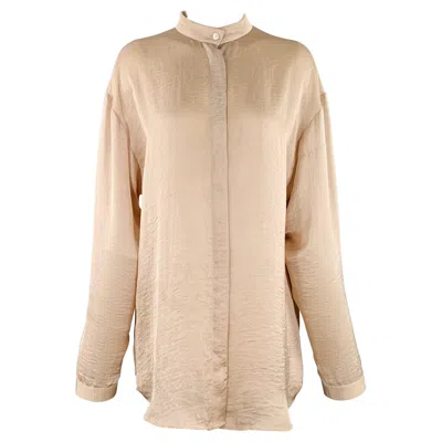 Pre-owned Haider Ackermann Size M Pink Rose Collarless Shirt In Red