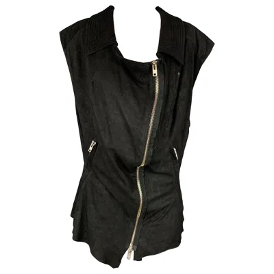 Pre-owned Haider Ackermann Size S Black Suede Zip Up Vest