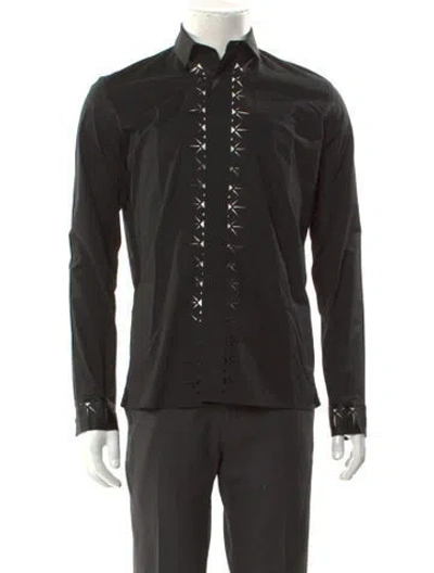 Pre-owned Haider Ackermann Striped Long Sleeve Tuxedo Shirt In Black