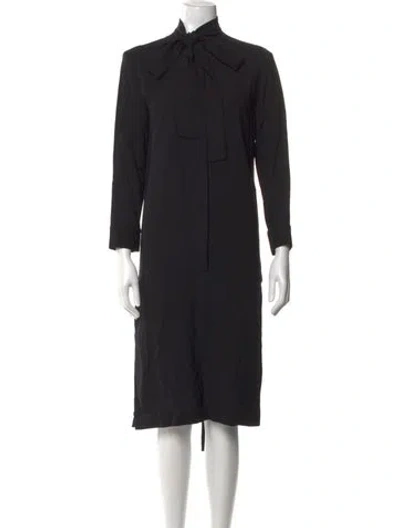 Pre-owned Haider Ackermann Tie Neck Knee-length Dress In Black