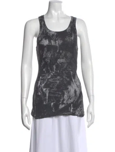 Pre-owned Haider Ackermann Tie-dye Print Scoop Neck Top In Gray