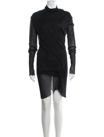 Pre-owned Haider Ackermann Turtleneck Midi Length Dress In Blue