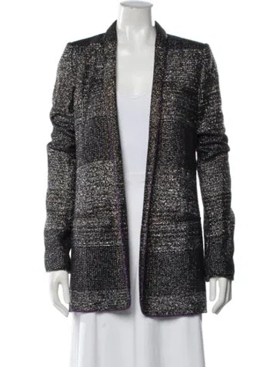 Pre-owned Haider Ackermann Tweed Pattern Coat In Black