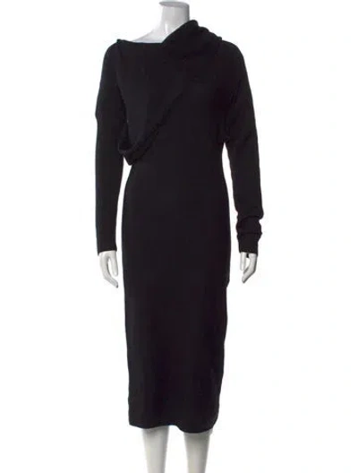 Pre-owned Haider Ackermann Vintage Midi Length Dress W/ Tags In Black