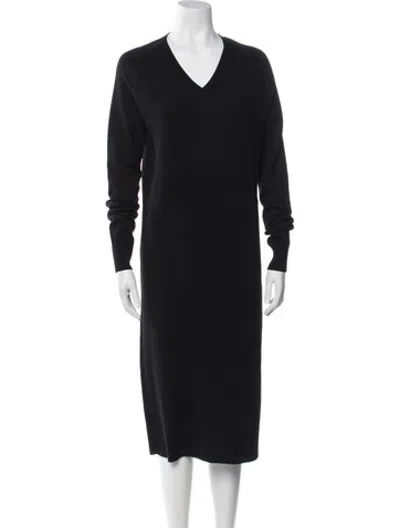 Pre-owned Haider Ackermann Virgin Wool Long Dress In Black