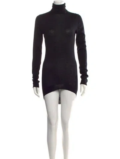 Pre-owned Haider Ackermann Virgin Wool Mini Dress In Black