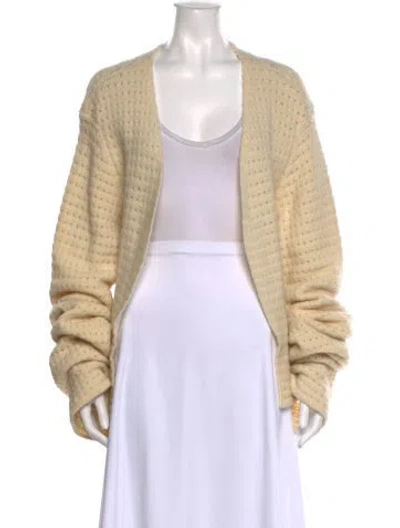 Pre-owned Haider Ackermann Virgin Wool Open Front Sweater In Neutral