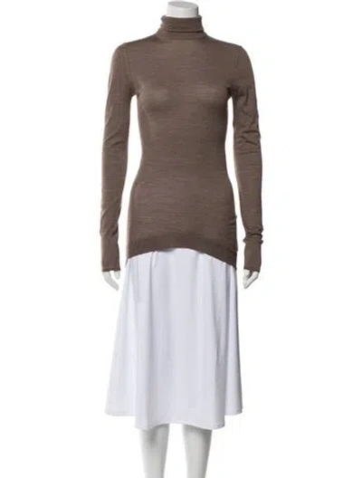 Pre-owned Haider Ackermann Virgin Wool Turtleneck Sweater In Brown