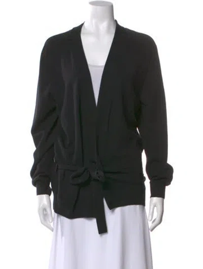 Pre-owned Haider Ackermann Virgin Wool V-neck Sweater In Black