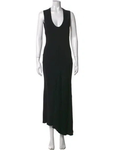 Pre-owned Haider Ackermann V-neck Long Dress In Black