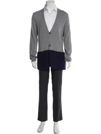 Pre-owned Haider Ackermann V-neck Long Sleeve Cardigan In Gray