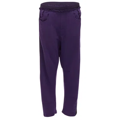Haider Ackermann Washed Cotton Darted Joggers In Purple