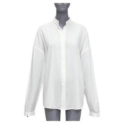Pre-owned Haider Ackermann White 100% Cotton Bishop Collar Oversized Flowy Shirt Fr34 Xs