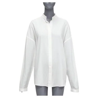 Pre-owned Haider Ackermann White 100% Cotton Bishop Collar Oversized Flowy Shirt Fr34 Xs