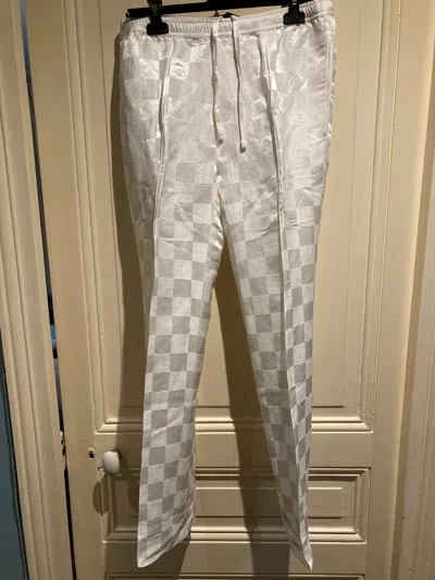 Pre-owned Haider Ackermann White Linen Silk Trousers 50