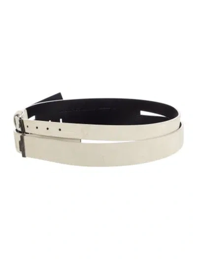 Pre-owned Haider Ackermann Wide Suede Belt In White