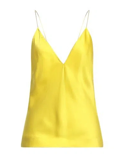 Haider Ackermann Woman Top Yellow Size 6 Acetate, Rayon