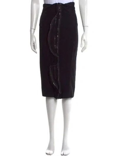 Pre-owned Haider Ackermann Wool Midi Length Skirt In Black