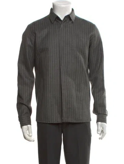 Pre-owned Haider Ackermann Wool Striped Dress Shirt In Grey