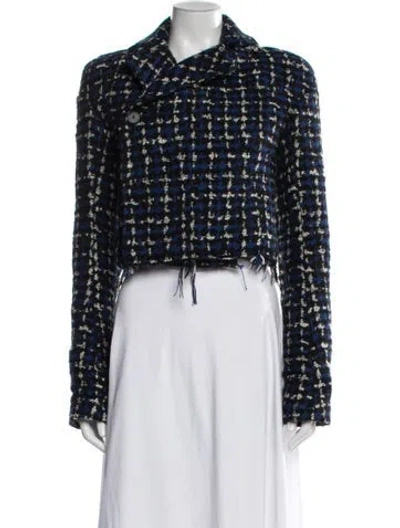 Pre-owned Haider Ackermann Wool Tweed Pattern Evening Jacket In Black