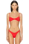 Haight Adjustable Monica Bikini Top In Red