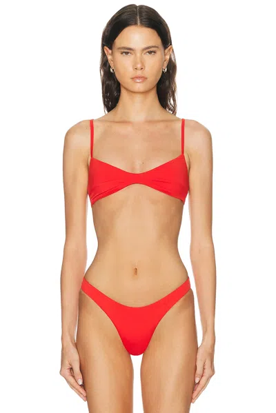 Haight Adjustable Monica Bikini Top In Red