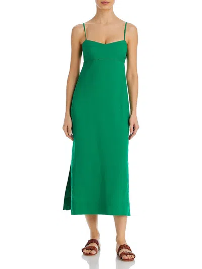 Haight Agatha Womens Linen Long Maxi Dress In Green