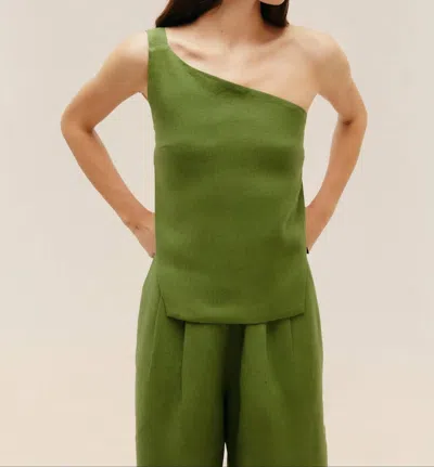 Haight Asymmetric One Shoulder Top In Green