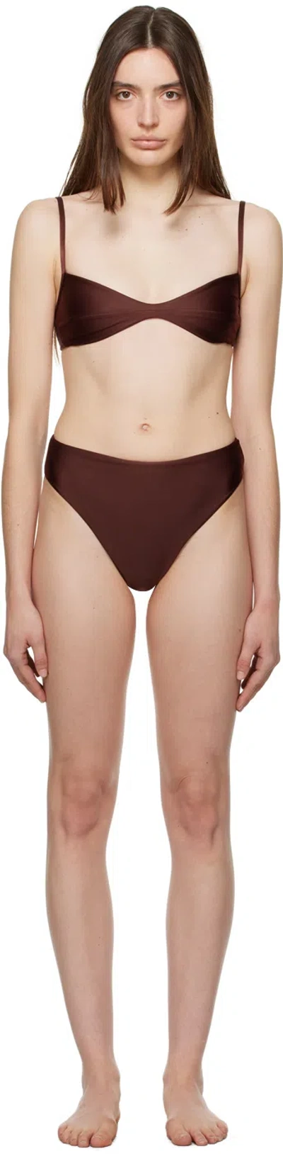 Haight Burgundy Monica & Hotpants Bikini In 0006 Coffee
