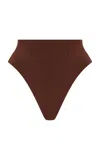 Haight Ribbed Classic Hotpants Bikini Bottom In Brown