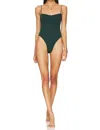 Haight Crepe Jen Swimsuit In Pine In Silver