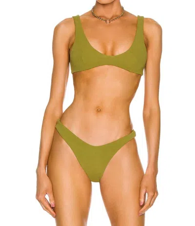 Haight Crepe Juliana Bikini Top In Aloe Green