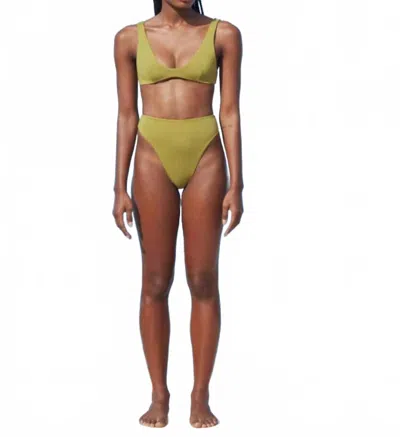 Haight Crepe Mah Hotpants Bikini Bottom In Aloe Green