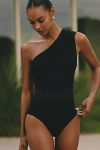 Haight Crepe Maria One-shoulder One-piece Swimsuit In Black