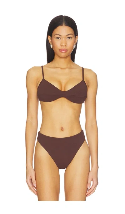 Haight Crepe Monica Top In Brown